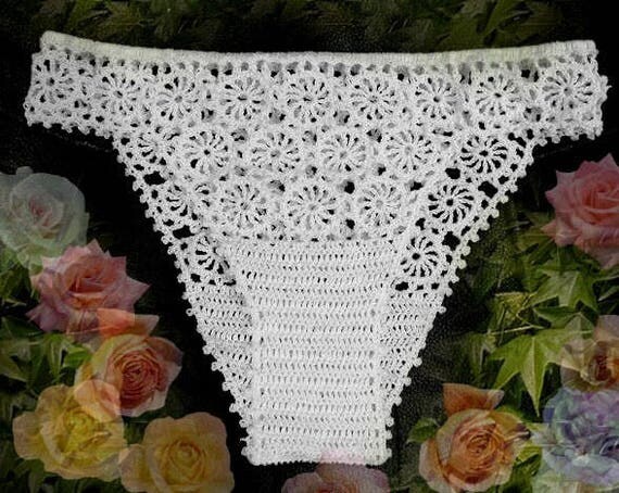 Sexy cotton lace lingerie,Crochet Bottom, See Thru panties, Low Rise Thong, Barely There Bottom, Sexy Beach Bottom, Erotic Crochet Thong