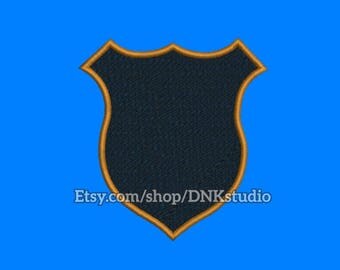 Police Badge Shield Embroidery Design - 6 Sizes - INSTANT DOWNLOAD