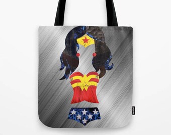 Wonder Woman Tote Bag, Wonder Woman Handbag, Wonder Woman accessories, Christmas gift idea, Gamer gifts, Womens Totes, Beach Tote, Book tote