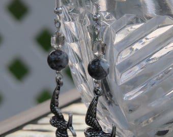 The bird in flight by JosieCoccinelle Silver earrings