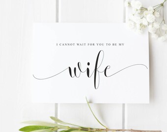 Wife wedding card Wedding Day card for new wife, wife proposal card, wedding card for bride, card from groom to bride