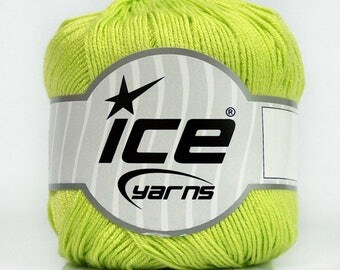 Lime Green Bamboo Yarn, Yarn, Ice Yarn, Bamboo Yarn Size 2 Fine Yarn, Solid Green Yarn, Crochet, Knitting, YARN SALE