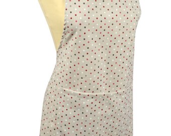 Kitchen apron in red "Confetis" fabric.