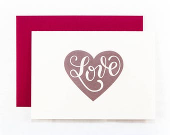 Letterpress Love Card | Stationery | Greeting Card | Valentines Day