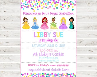 PRINCESS INVITATION, Instant Download, Princess Party Invitation, Princess Printable, Princess Birthday Invitation, Princess party, editable