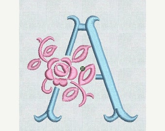HUGE SALE Instant Download Embroidery Machine Fonts Fancy Floral Alphabet Designs Alphabet Pes Format Rose Alphabet Roses Embroidery Design