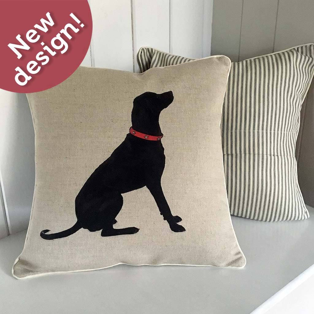 black labrador christmas pillow