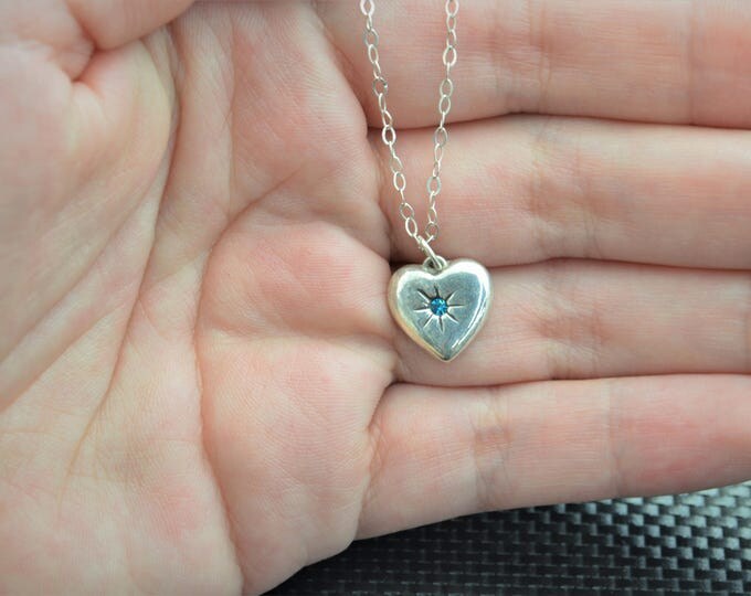Mothers Necklace, Silver Heart Necklace, Blue Zircon Stone Necklace,Dainty Heart Necklace, Blue Zircons Mothers Necklace, December Necklace Mothers Necklace, Silver Heart Necklace, Blue Zircon Stone Necklace,Dainty Heart Necklace, Blue Zircons Mothers Necklace, December Necklace