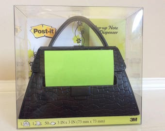 A Vtg New! Purse Figure Pop Up Note Dispenser 3M.