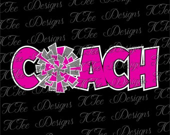 Cheer Coach - Pom Pom - SVG Design Download - Vector Cut File