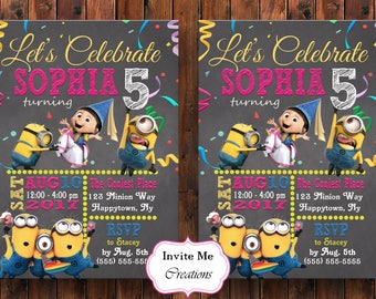 Minions Invitation, Minions Invite, Minions Birthday Card, Minions Birthday Invitation, Minions Theme, Despicable Me, Printable Invitation