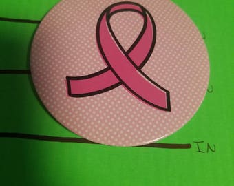 Breast Cancer Awareness Pins 10 Pack Pink Ribbon On Damask