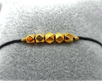 Bracelet black minimalist fiancé and bead charms and co.