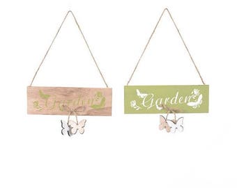 2 pcs behind wooden garden door cm.18x28 door hangers