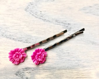 Light Pink Mum Bobby Pins - Pink Flower Bobby Pins