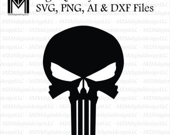 Punisher Skull svg, png, ai and dxf Files -For Commercial & Personal Use- SVG for Cricut Silhouette and Cameo - Vinyl file