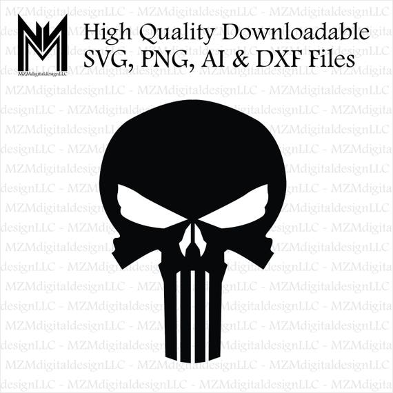 Punisher Skull svg png ai and dxf Files For Commercial