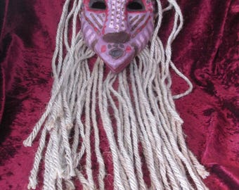 Mask paper mache. African mask. Ritual Masraca.