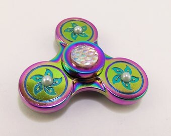 Metal fidget spinner, rainbow fidget spinner, mermaid fidget spinner, girl fidget spinner, girls fidget spinners, finger spinner, spin toy