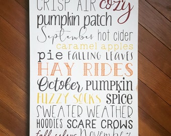 Fall subway art wood sign - fall decoration - autumn decor - fall signs - fall subway sign - fall decorations - fall - wood sign - subway