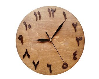 Clock arabic style (wooden) - different colors, 2 sizes - 24(9.45 in) and 30 cm (11.81 in)