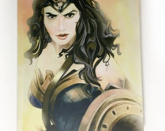 Gal Gadot Wonder Woman Journal, Wonder Woman Watercolor, Wonder Woman Accessories, Geeky Journal, Journal For Comic Fan, DC Comic Journal