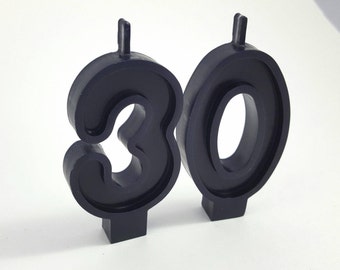 Black or White Birthday Number Candle