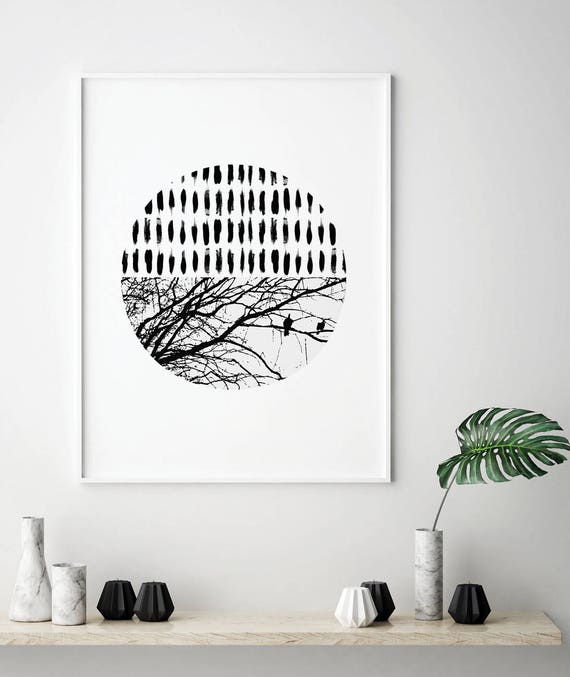 black and white scandinavian art