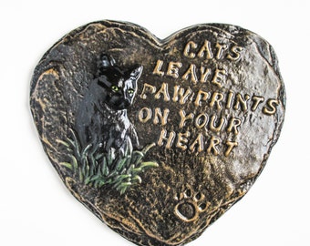 Cat memorial - Cat memorial stone - Cat loss - Pet memorial - Pet memorial stone - Cat mom - Cat lover gift - Cat paws - Cat paw prints