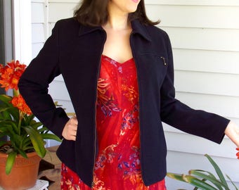 Women's Blazer, Women's Jacket Size 6, Wool Blazer