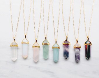 Opal Crystal Necklace / Crystal Point Necklace / Raw Healing Crystal Necklace / Raw Crystal Necklace / Bohemian Necklace / Gypsy Necklace