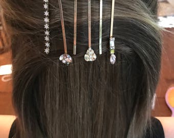 Bejeweled set of 6 bobby pins