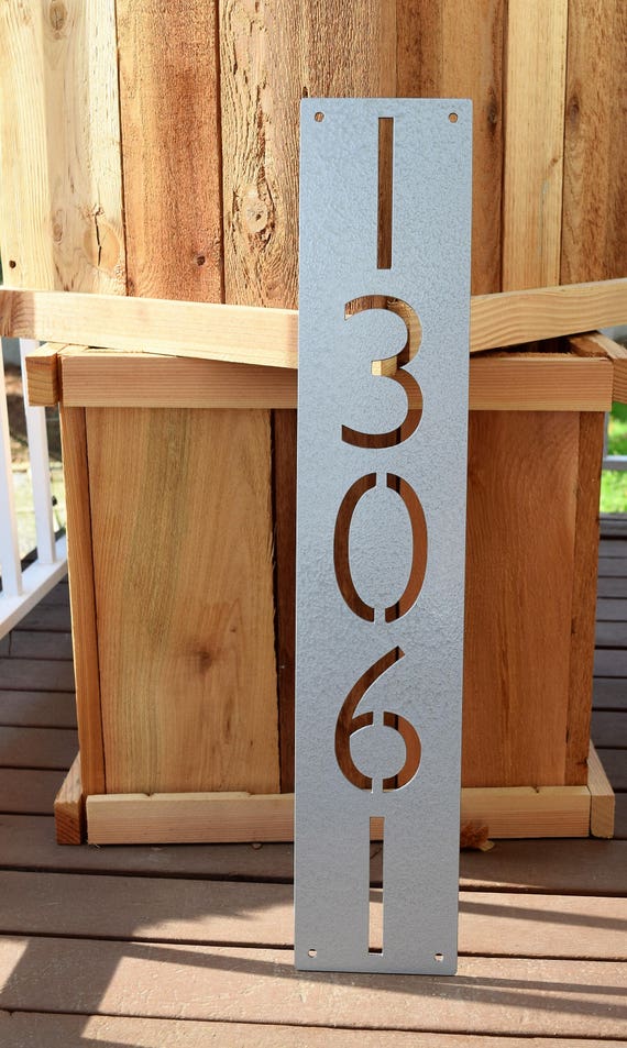 Metal Vertical Home Address Sign Personalized House Number