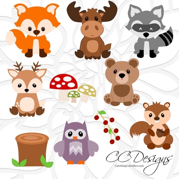Download Woodland Animal SVG Set, Cute Baby Forest Animals Clip Art, Fox SVG Cut File, Moose Cut File ...