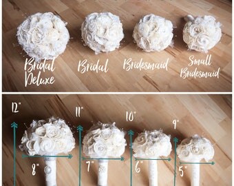 Bouquet Sizes, Bridal bouquet, Bridesmaid bouquet, Sola Flowers, Sola bouquet