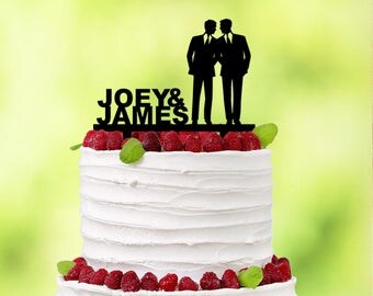 Gay Cake Topper - His and His - Gay Wedding Cake Topper Gay - Same Sex Wedding - Same Sex Cake Topper - Mr & Mr - Gay Couple - Two Men