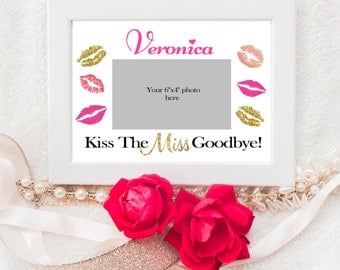 Kiss The Miss Goodbye - Framing Mat - Bachelorette Party - Bachelorette Party Games - Bridal Shower - Bachelorette Photo Mat - Personalized