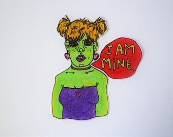 Femme 'I AM MINE' Sticker