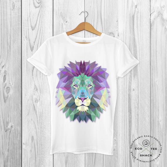 Lion Tshirt Graphic tee White shirt Animal shirt