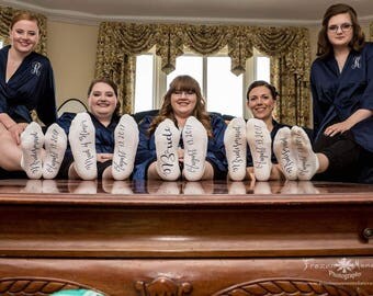 Bride Socks/ Bridesmaid Socks/ Wedding Gift Socks/ Weddin Socks/ Personalized Gift From Bride/ Wedding Day Socks/ Custom Wedding Gift