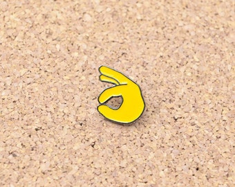 Emoji OK Hand Symbol Sign Lapel Hat Pin