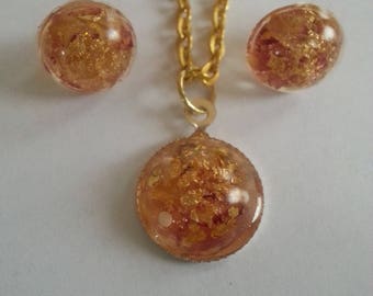Korean version of resin dried flower necklace