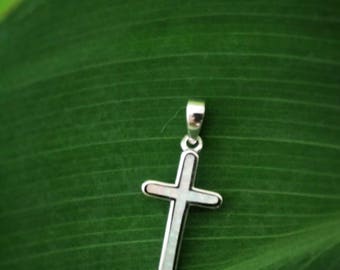 cross jewel charm, white opal cross charm, white opal silver 925 cross pendant, silver opal greek jewelry, birthday cross jewel gift
