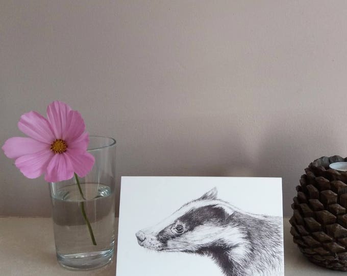 Badger greetings card | Greetings card | Badger card | Badger birthday card | wildlife card