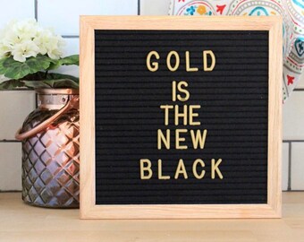 Gold 1 Inch Letters- 350 Helvectica font 1 Inch letters for Retrogram LetterBoards