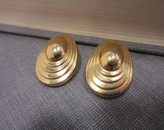 Gold-Tone Christian Dior Clip Back Earrings