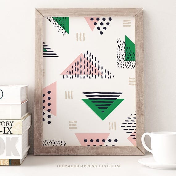 Geometric Triangle Wall Art Minimalist Geometric Print