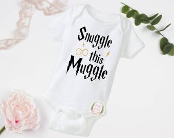 Snuggle this Muggle, Harry Potter, Harry Potter fan, Harry Potter bodysuit, Harry Potter shirt, Wizard in training, SEE Item Details