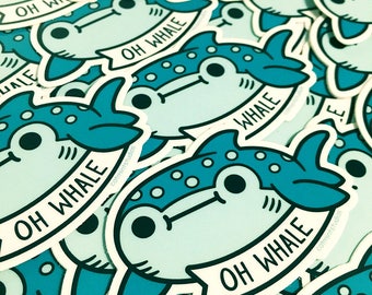 Oh Whale Vinyl Sticker | Shark Vinyl Decal | Cute Whale Shark Sticker
