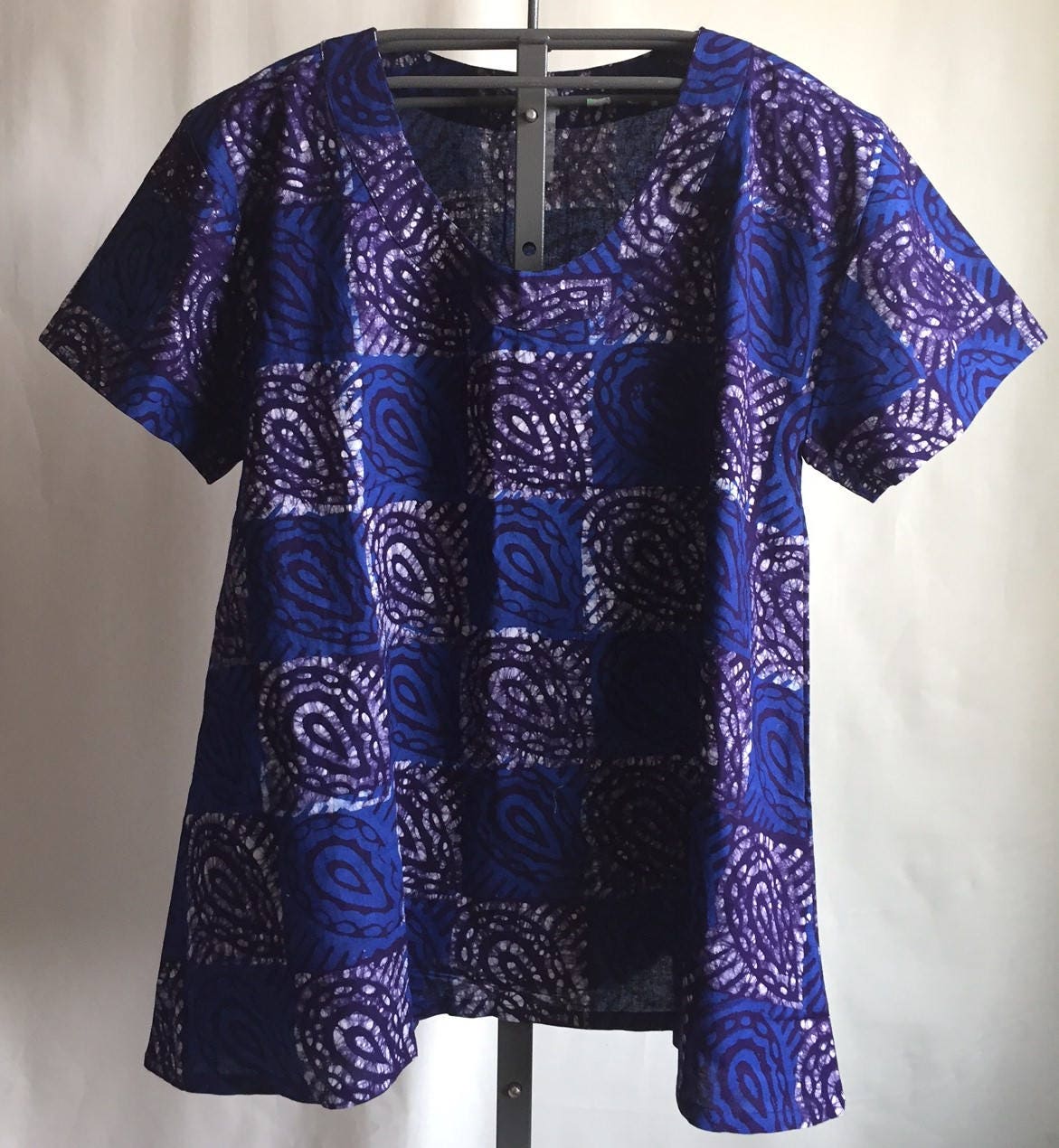 handcrafted cotton batik shorter shark bite hem tunic plus size 1x handcrafted cotton batik shorter shark bite hem tunic plus size 1x